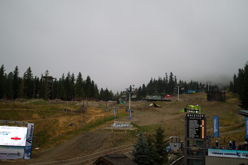 A heavy mist haunted the lower mountain most of the day