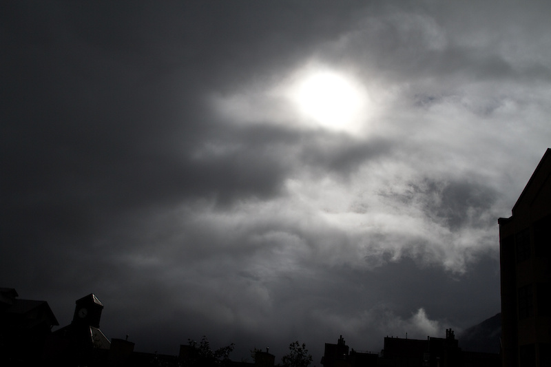 Cloud cover that hung around all day
