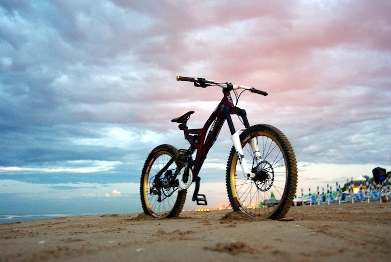 my bike in beach