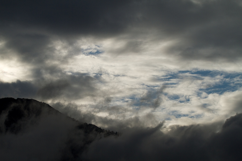 Cloud cover and rain haunted Whistler all day
