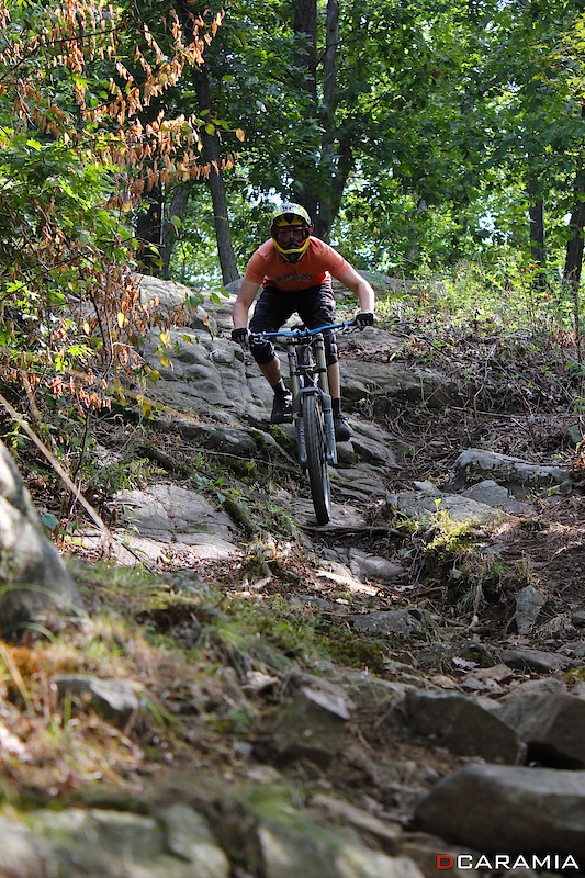 Joe entering  a fun section of the trail.
