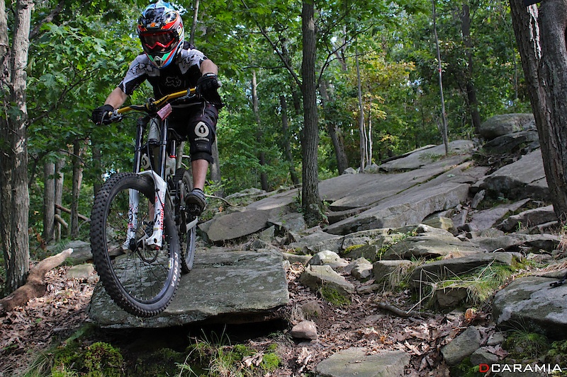 Zack exiting a rock garden into another rock garden.