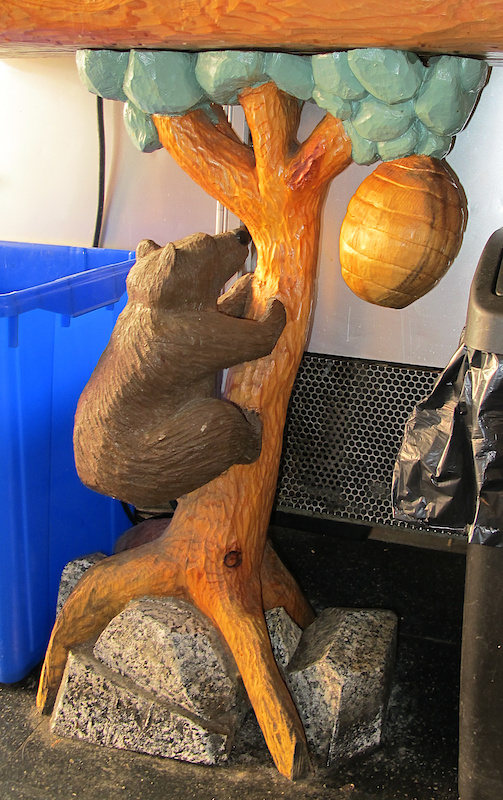 Cool carving in the Crepe place.