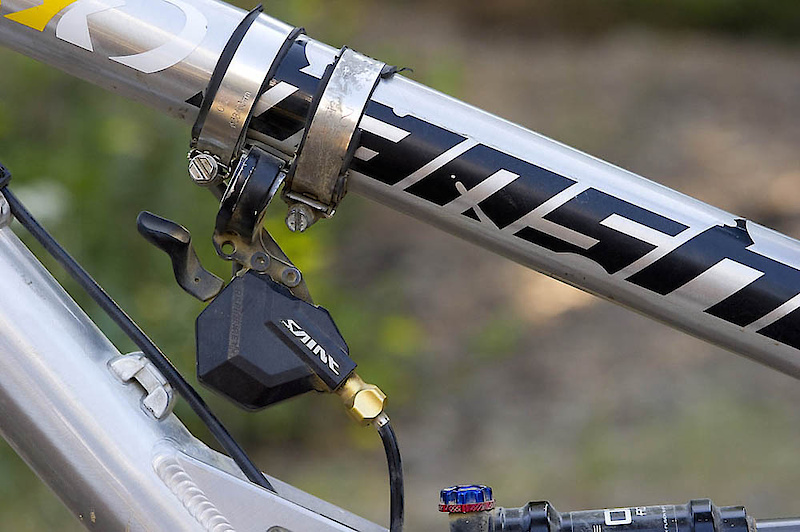 A lot of slopestyle competitors prefer to keep it simple and run a single speed, and for good reason: there's less chance for a any kind of a drive train error. But sometimes gears are a necessity. Bumping a shifter on a hard landing, though, could be kinda bad, to say the least. Jack Fogelquist opted to set up a custom mount for his Banshee Rampant to get the best of both worlds.