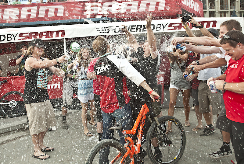 To the winner goes the spoils! You can bet that Cam was a happy man.