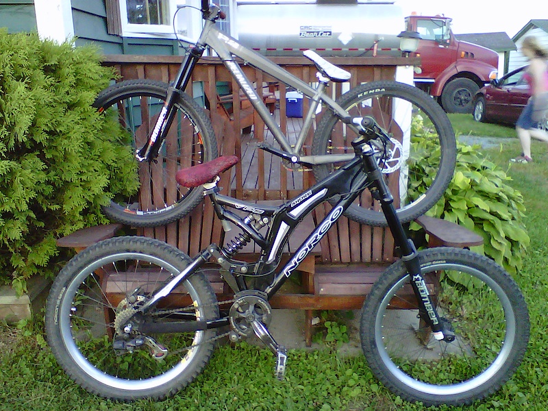 my 04 norco shore and my friends 05 specialized p2