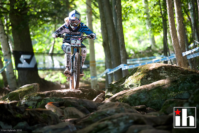 Rachel Atherton for the win, back on top of the World Cup Podium