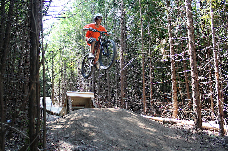riding the filter for the new double black freeride trail.  Inverhuron Mountain Bike Park