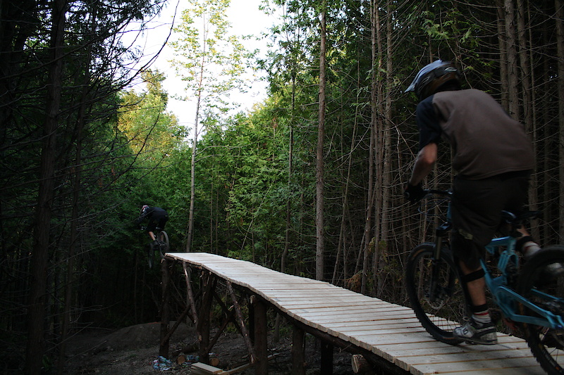new drop on the new double black freeride trail.  Inverhuron Mountain Bike Park