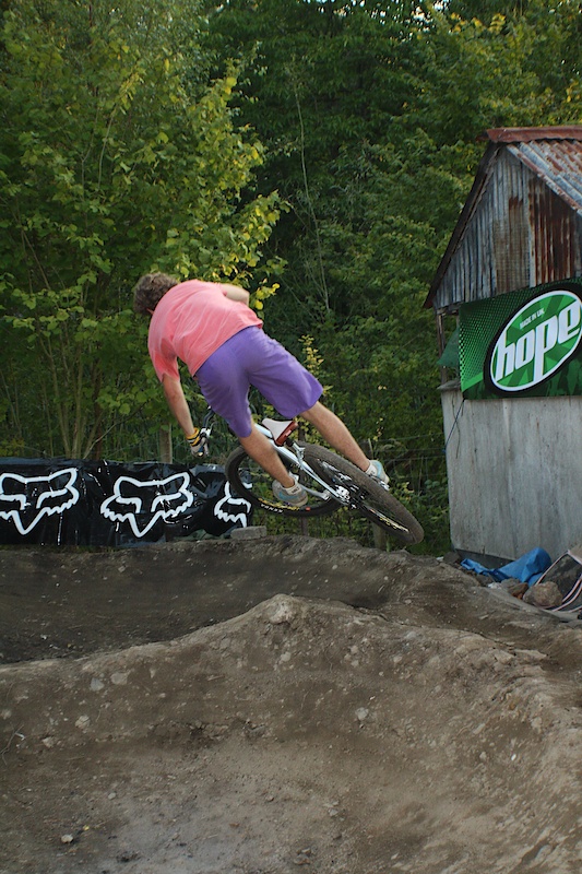Riding the pump track