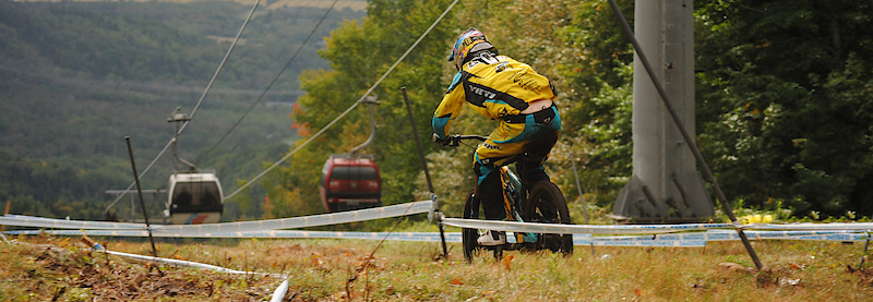 Aaron Gwin on sunday morning's practice at 2010 UCI world championships in MSA