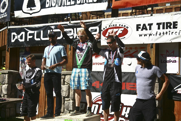 Pro Mens Podium (l to r) Joel Armstrong 4th, Mathew Slavin 2nd, Nathan Riddle 1st, Jared Hobbs 3rd and Adam Craig 5th Photo By Carl Warren