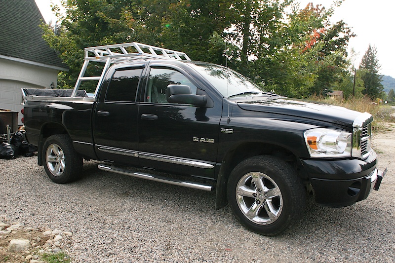 New truck and custom rack welded by Matt Titheridge of Mofab in Rossland, BC.