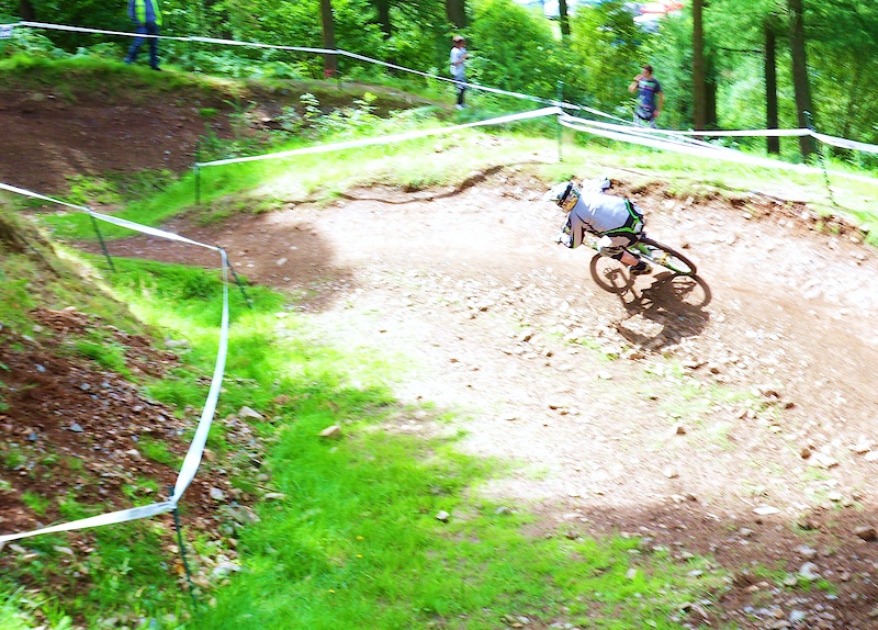 Ae sda race, big berm after the drop at the bottom