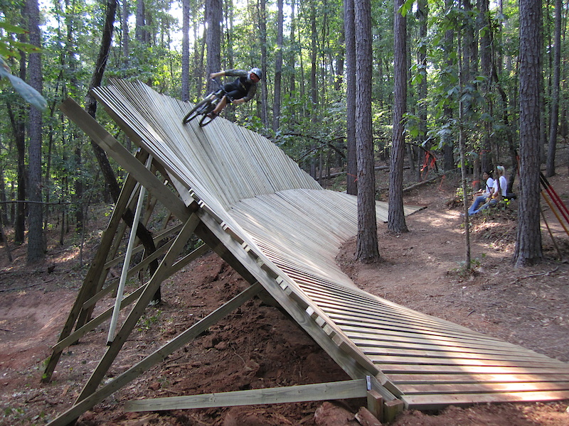 Clemson Freeride's new and improved wall ride!  That's right, this is in Clemson, South Carolina.  Go big or go home!