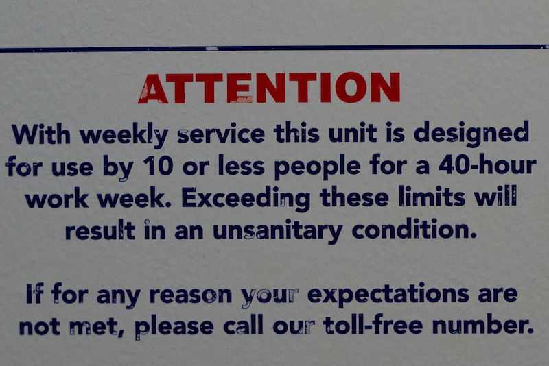 This is what I will leave you with. This was posted inside a port-a-potty at the Outdoor demo. Judging by the amount of people at the show I am sure that these toilets exceeded their limits, but hey, as long as you don't sit down you are good to go!