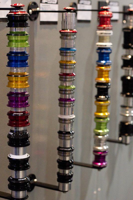 I heard through the grape vine that FSA makes a headset for almost everything, and this wall display was showing just some of them. Colors, sizes and styles littered the wall, so if you're in the market for a headset check out FSA.