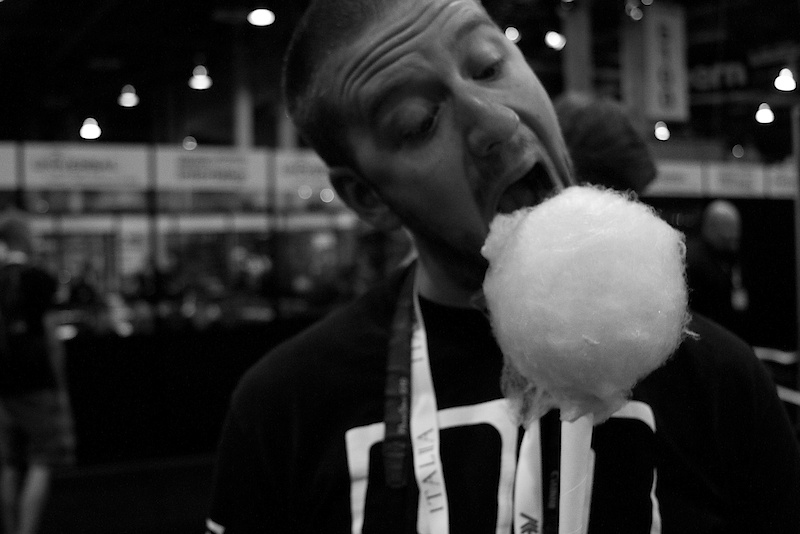 Aaron Larocque likes Cotton Candy! Actually, just before this photo he was complaining about how it always makes his face and fingers sticky, which is funny because is that really out of the ordinary...