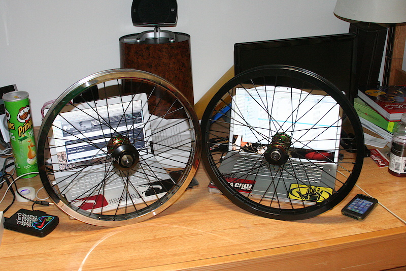 profile limited edition green splatter hubs laced to hazard lites