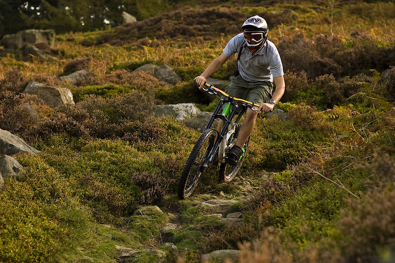 Mike riding the rock garden at Ilkley