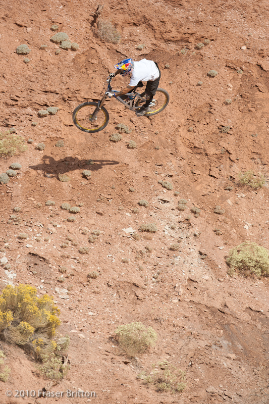 Andreu is on a Mondraker this week, officially, after his contract expires tomorrow. Until then, <br> it's a Kona. He has some pretty creative lines here, and may be tailor made for Red Bull Rampage.
