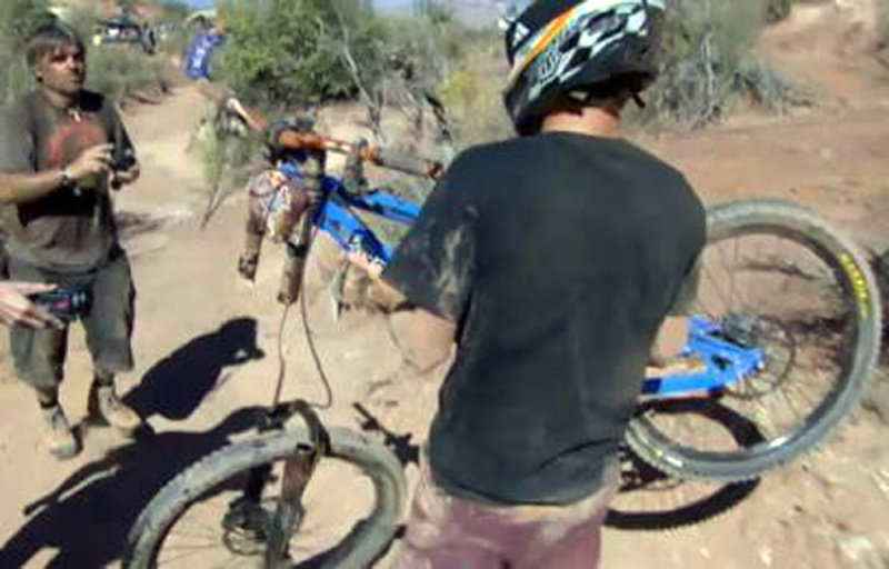 James Doerfling's Snapped Fork at the 2010 Red Bull Rampage