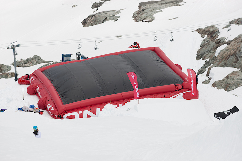 The O'Neill Acrobag at The Camp of Champions. Learn any trick you want by sending it into the bag. Go as big as you want because it's rated for landings from 200 feet up.