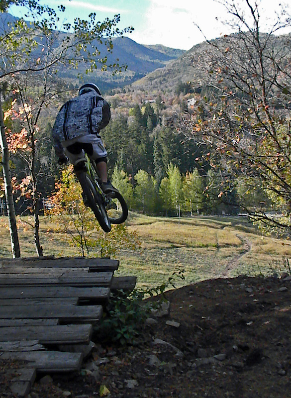 catching air off the road gap.