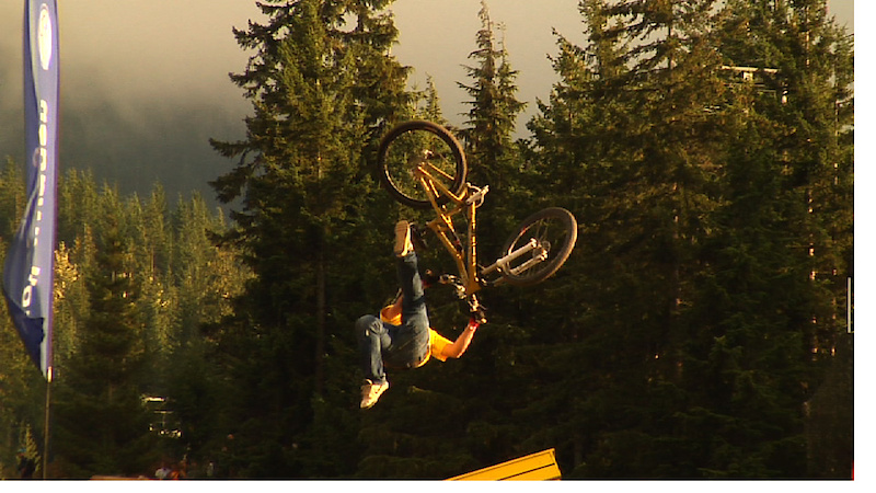 Just a freezeframe from Crankworx 2009 , 2010 pictures coming soon if enough people want to see them . 
" An Epic Life" a 24 edit , 12 episode project coming soon from www.epicmountainvideo.com , http://www.pinkbike.com/video/164235/