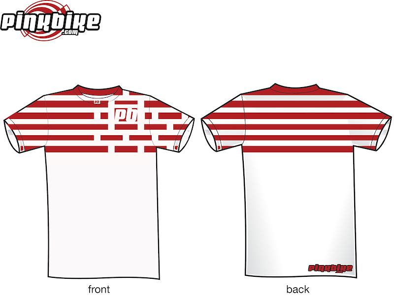 Stripes pinkbike T-shirt white/red