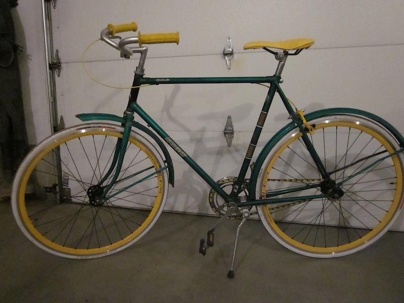 *PRICE LOWERED* Green/Yellow Raleigh Fixed Gear Fixie 57 cm For Sale