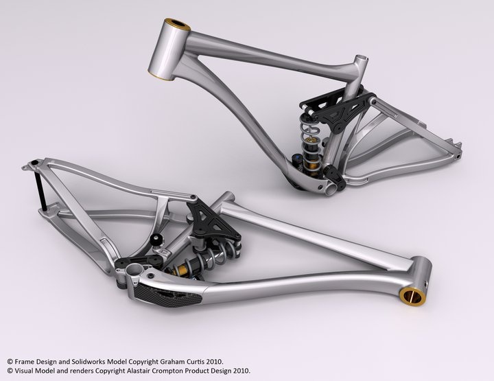My frame design. Rendered by Alastair Crompton.  Renders copyright of Alastair Crompton Product Design. http://www.acproductdesign.co.uk