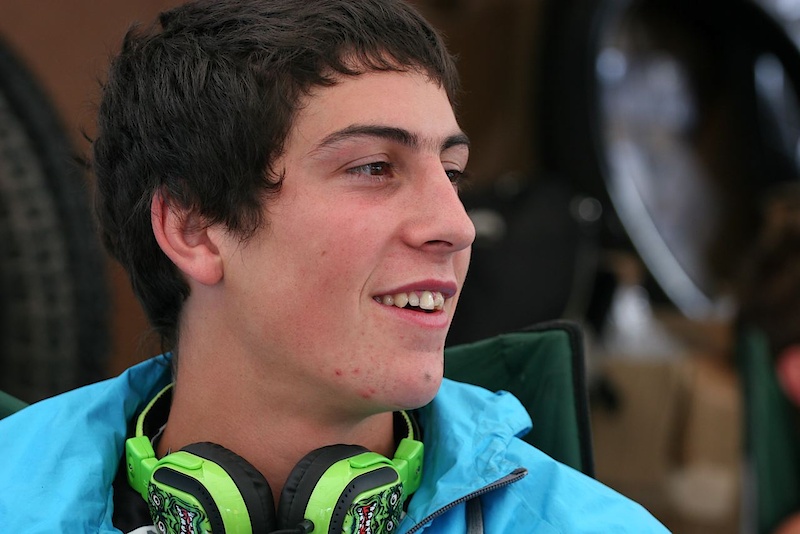 What vintage skate graphic is on Josh's headphones?