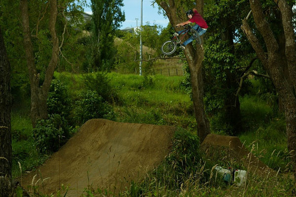 DirtBikeCO team rider Piggy with a huge Turndown. Photo courtesy of http://www.zombiebmx.com/