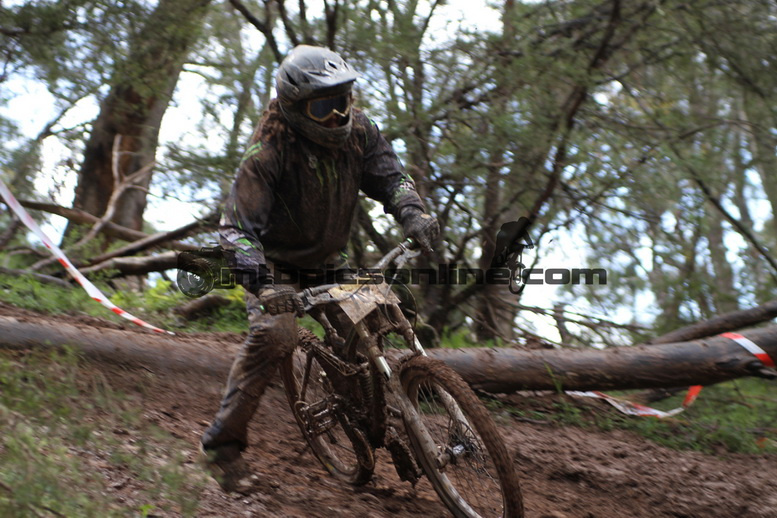 racing in the mud!