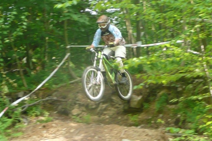 Me trying a rear wheel landing off of the drop on Miles of Smiles.