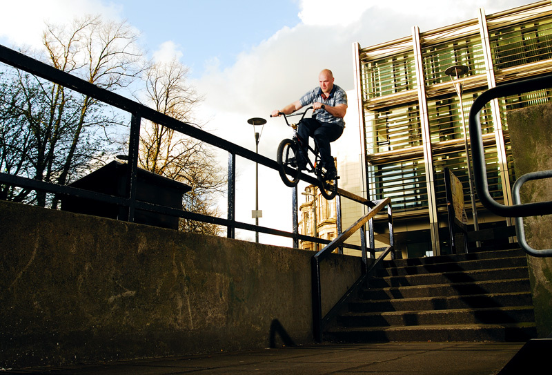 Mike riding street in Aberdeen while filming for a BSD we edit. 

Check out my video here:
http://vimeo.com/4443776