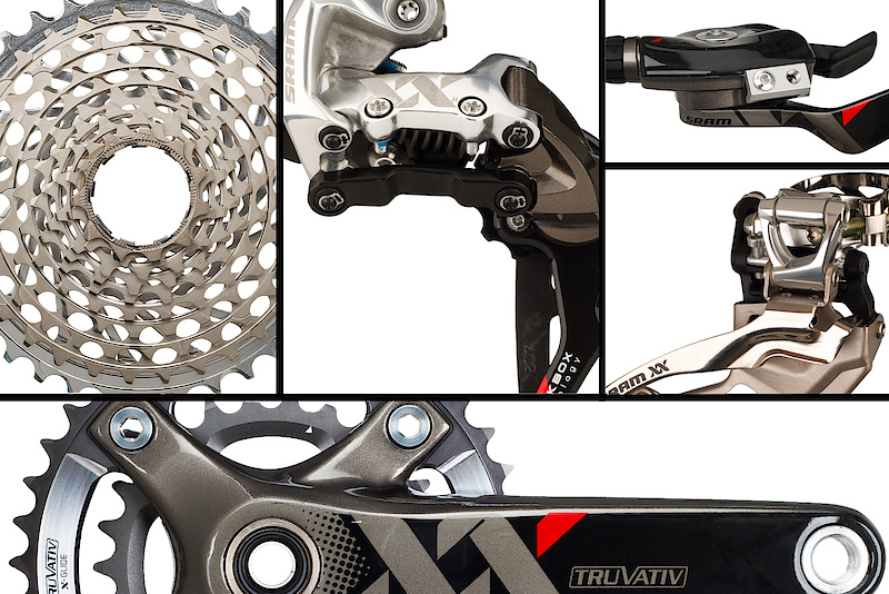 By now you probably get the picture - the AS-R 5 Carbon is a no holds barred trail bike - so why hang anything but the best off of it for parts? SRAM's top tier XX grouppo made sense, and not just because of the high carbon content. A trail bike like the Yeti is going to see all of the elements and will have every sort of terrain under its tires by the end of the season. We wanted a reliable setup that would not only let us climb straight up the side of a mountain, but would also run smooth after a wet Fall riding season. Having had some time on their 2 x 10 system prior to putting our custom Yeti together, I knew that I wanted to go that route with this build. The XX crankset uses 26/39 ring combo and spins on a ceramic bearing GXP bottom bracket. It is mated to an XX 11-36 X-Dome cassette. The result is less hassle with two rings instead of three, but a still suitable gearing range for the trails and mountains that I frequent the most. Slowing the bike down is a set of XX World Cup brakes, with the addition of a bigger than standard 185 mm rotor up front.