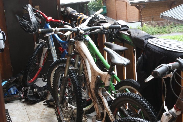 morzine , the rental bikes after getting , a supreme , lapierre dh920 and a flatline pro and a bighit stolen , aswell as next doors bikes stolen on the first night of a two week holiday :( gutted
