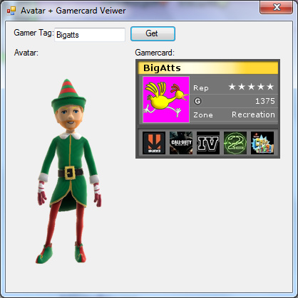 A program that gets your avatar and gamer card, If you would like this program just ask:D