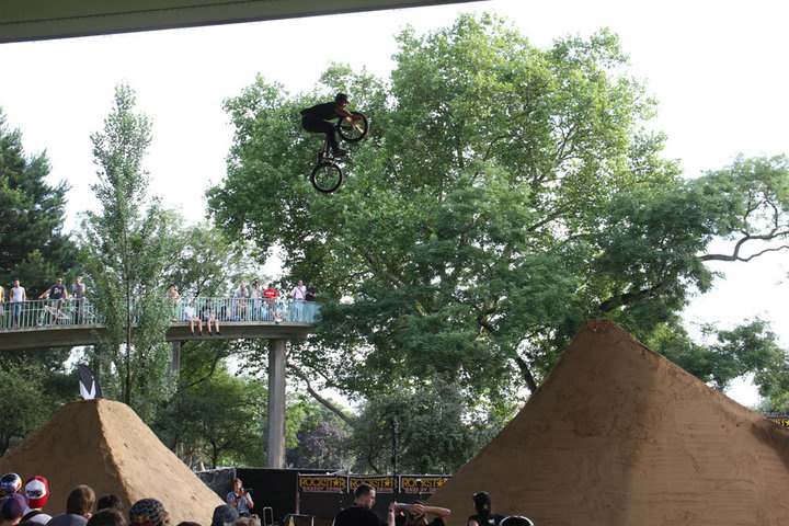 The Photo taken by Monster Team Hungary
Danny 's massive tuck no hander , on the first in BMX Master's final 2010