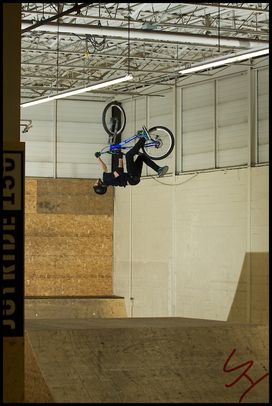 Backflip one-footed X-up! Photo by Steve Hayes