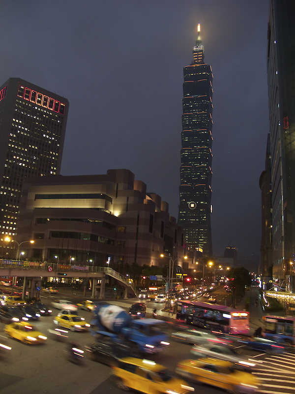 Taipei 101 stands an impressive 1670 feet above the ground, and is an amazing sight to behold. We drove into the capital city on a cloudy day and the building's top few floors and spire could actually be seen <i>above</i> the clouds while the rest was hidden from view. Inside you'll find a mix of retail stores on the lower levers and business units as you go higher up. There are also a number of restaurants within the building as well, including the Observatory Restaurant on the 86th floor. The building is lit up a different color depending on the day of the week - the orange lights in this photo means that it was taken on a Tuesday - and it is known for being home to an incredible fireworks display every New Year's. Anyone want to meet up in Taipei for a massive Pinkbike New Year's celebration?