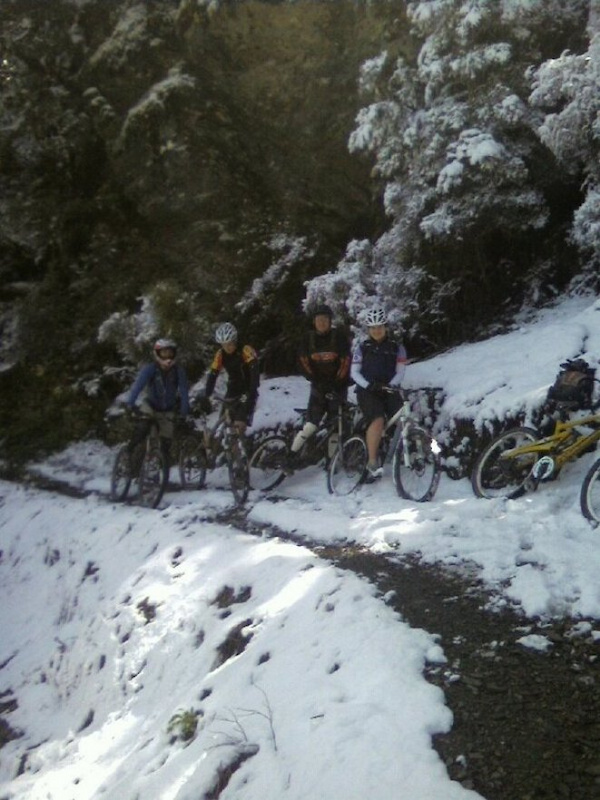 These pics a few years old now...
Just a bunch of mates...different bikes, riding styles...hard tails,xc,am/freeride and a dh rig...
track was so snowy we had to push to the top..the descent was loose as...good times.