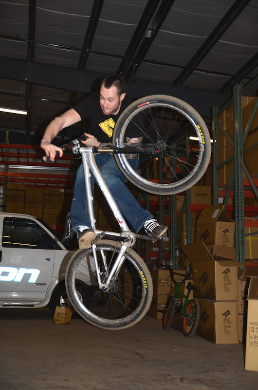 Bunny hop trick session in the warehouse!