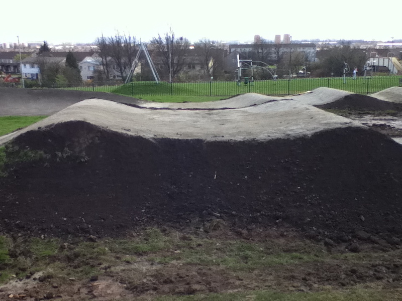 Photos of progress on revamp of clydebank bmx track work still in progress ,view of 21ft jump ( i think that was the measurement taken but I'm not certain "