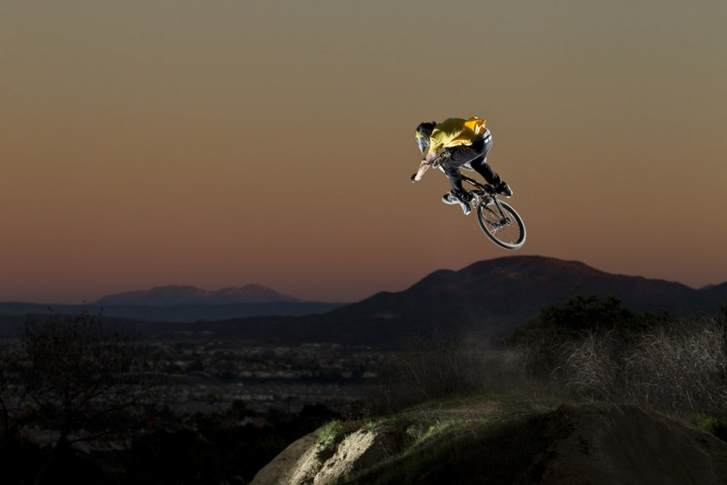 Cam McCaul killing it on one of the local trails for a Fox photo shoot.