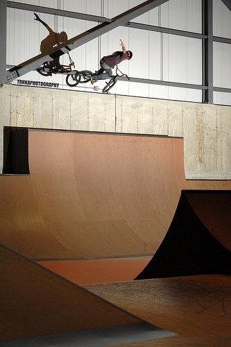 Dillon bustin' out a barspin on this sick Quarter pipe