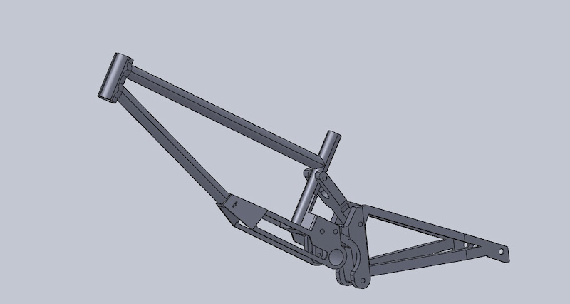rough mock up to make sure the principle works i amde today. main aims, rearwards axle path, really low standover, and really low centre of gravity.

idler pulley not on there yet, and it wont look exactly like this as its got to be makeable.