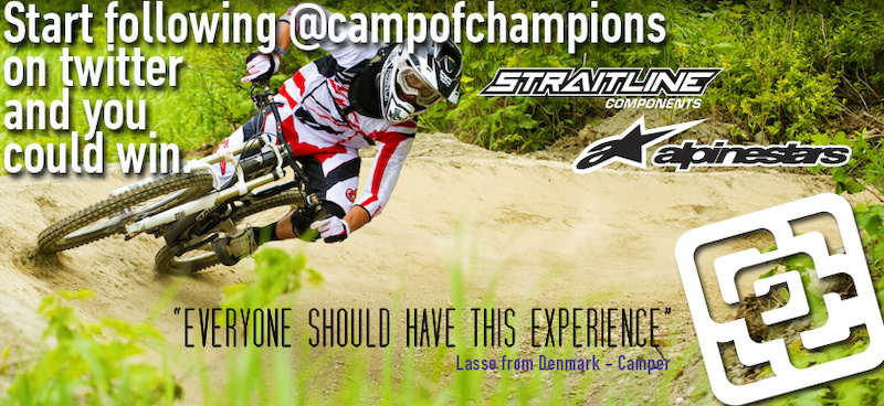 Because we can't give everything away to the people that come to camp, we are doing a contest with our Twitter profile to give you a chance to win Straitline Platform Pedals and an Alpinestars jersey from our sponsors.

Simply start following @campofchampions, @straitlinecomp and @alpinestars on twitter and retweet "Hey Camp of Champions hook me up with the Straitline pedals and Alpinestars jersey." Then add who your favorite COC coach is to the tweet when you retweet it.

It doesn't get any easier to win free stuff at The Camp of Champions.